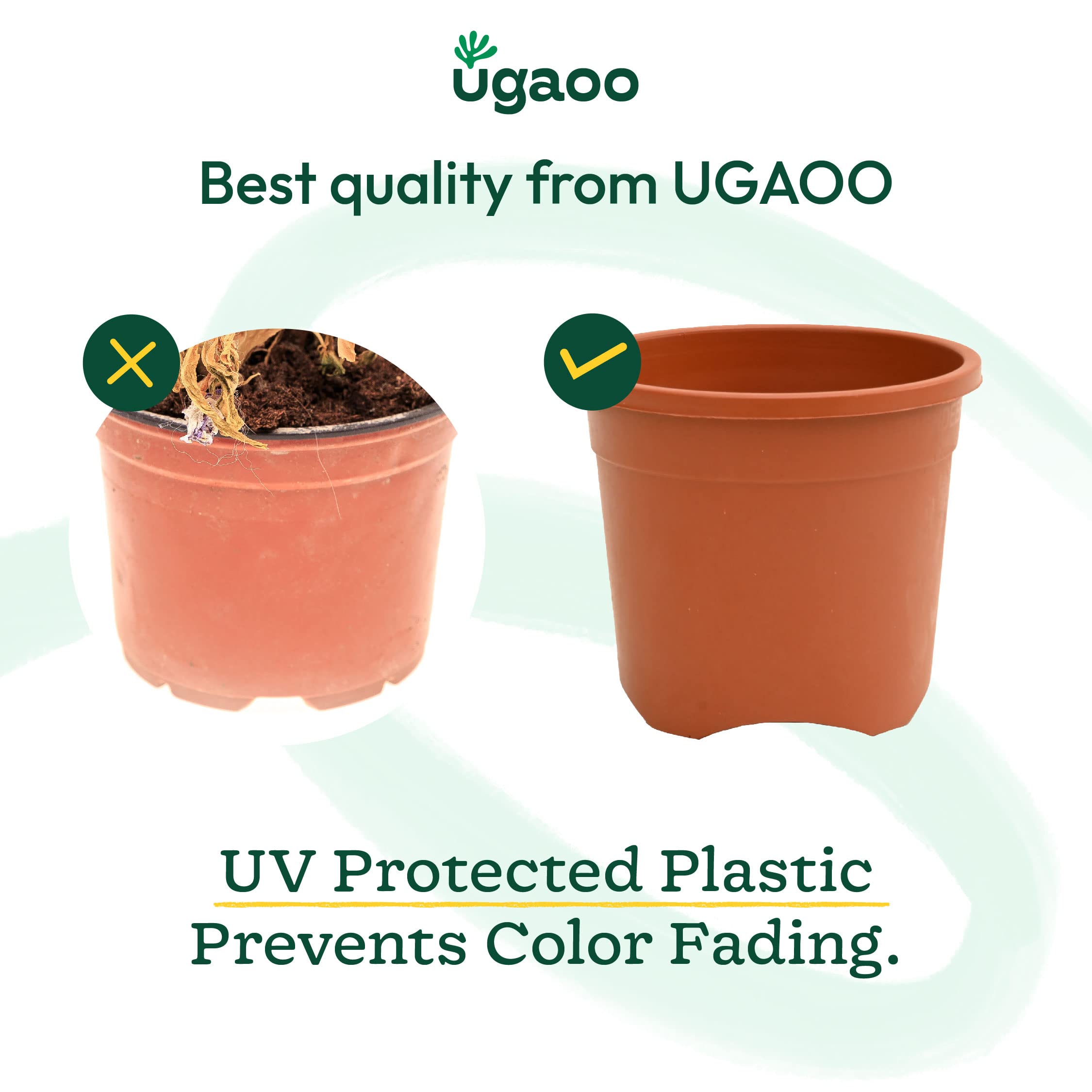 Ugaoo 3 Pack UV Plant Pots - 8 Inch Terracotta -3