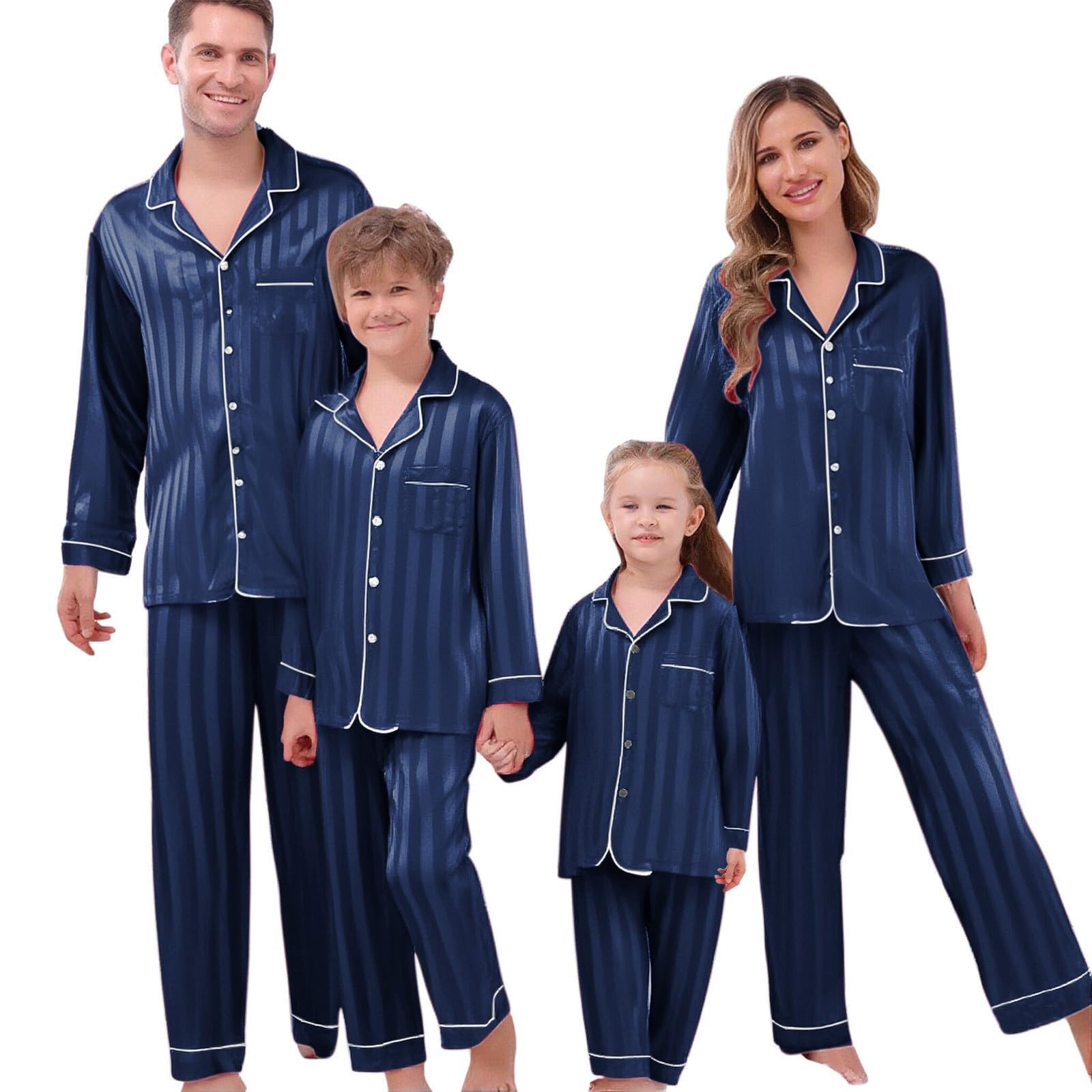 Pyjama de Noel Famille Vetement de Noel Pyjama Famille Assortis Vêtement Nuit à Manches Longues avec Imprimé Chaud Et Doux Noël Pyjamas Ensemble Christmas Pyjamas pour Femme Homme Matching