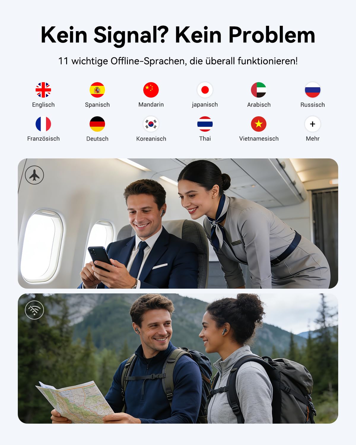 Wooask M3 AI Kopfhörer Übersetzer, 3-in-1 Echtzeit Sprachübersetzer Kopfhörer mit 144 Sprachen, 48H Bluetooth 5.4 Kopfhörer Offline, 5 Übersetzungsmodi Ideal für Reisen Learning (Schwarz)