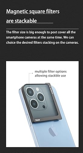 Miniatura 5 de Kase Vidrio óptico magnético universal del filtro de Smartphone del ND64 6 de la parada del ND