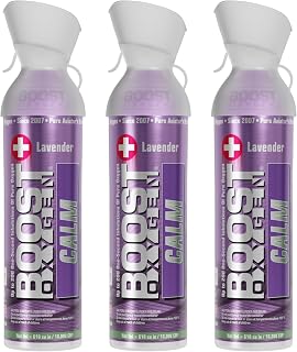 Boost Oxygen Large Calm Lavender Aroma 10L Canister | Respiratory Support for Aerobic Recovery, Altitude, Performance & Health (3 Pack)