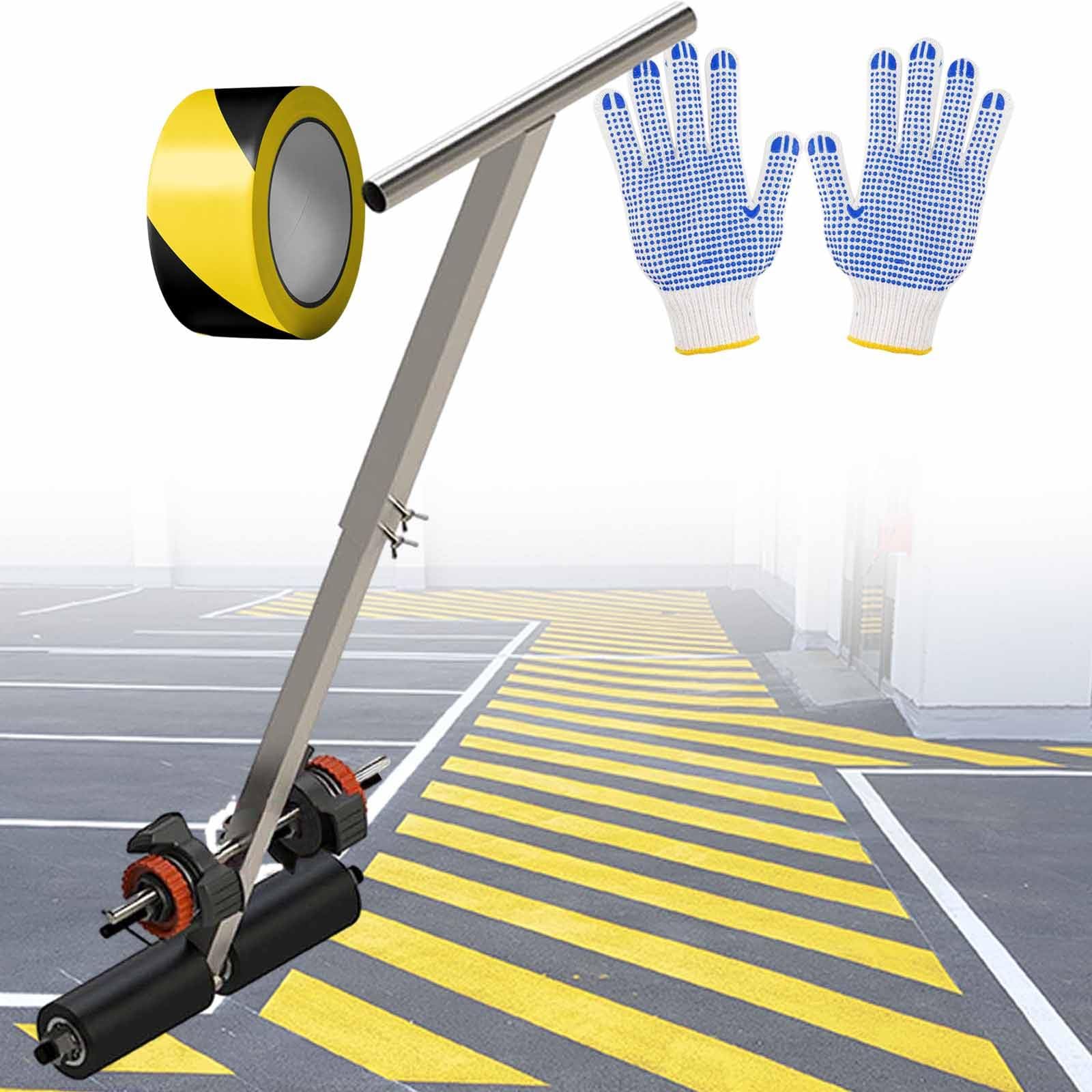 Aplicador de cinta de pintura espaciado de 1.2 a 5.9 pulgadas, 21.7-31.5 pulgadas, altura del mango, máquina de marcado de líneas domésticas, para pintar líneas de corte, estacionamientos