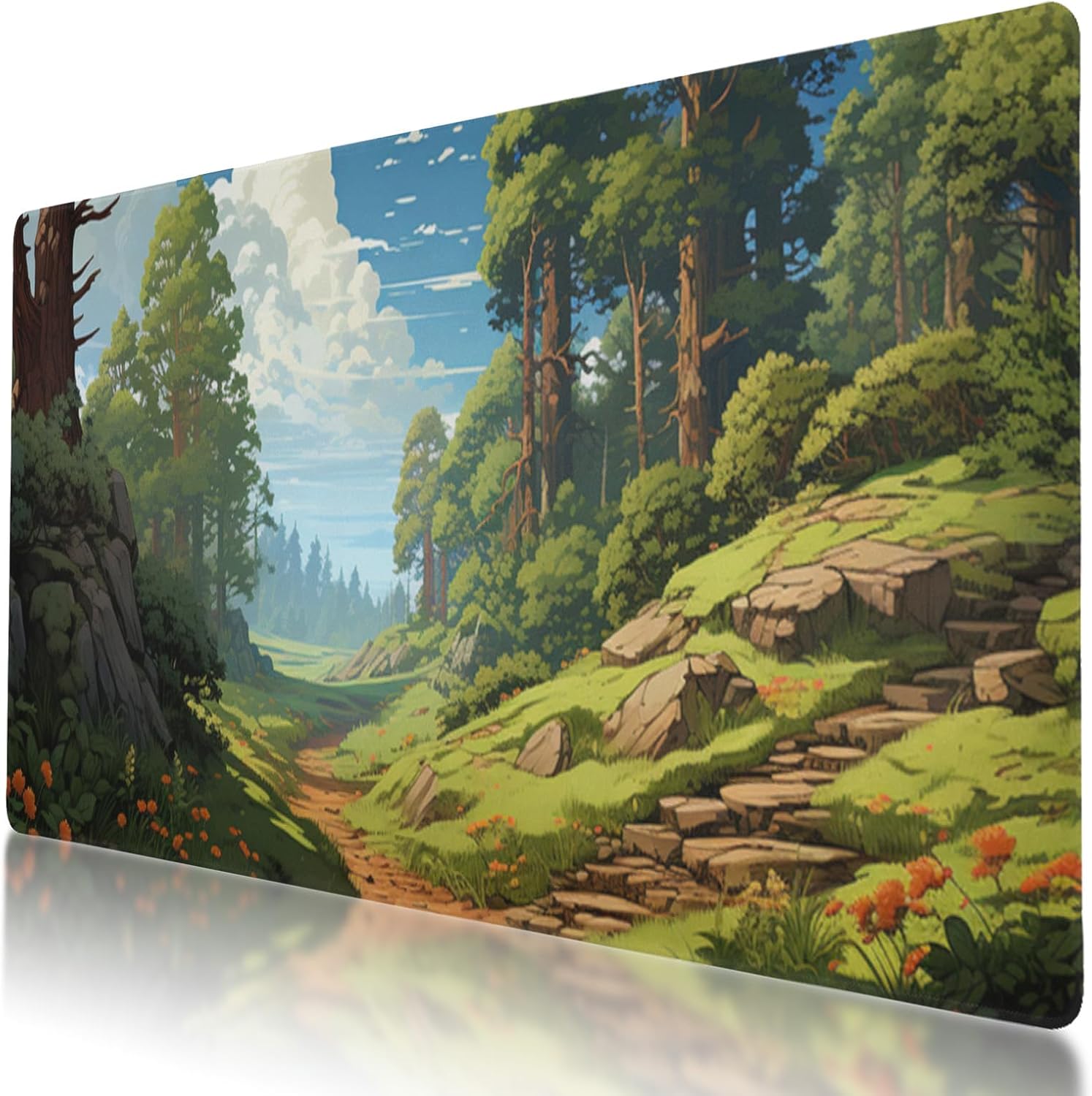 Large Oak Mouse Mat 80x40cm with Anti Ray Stitching NonSlip Rubber