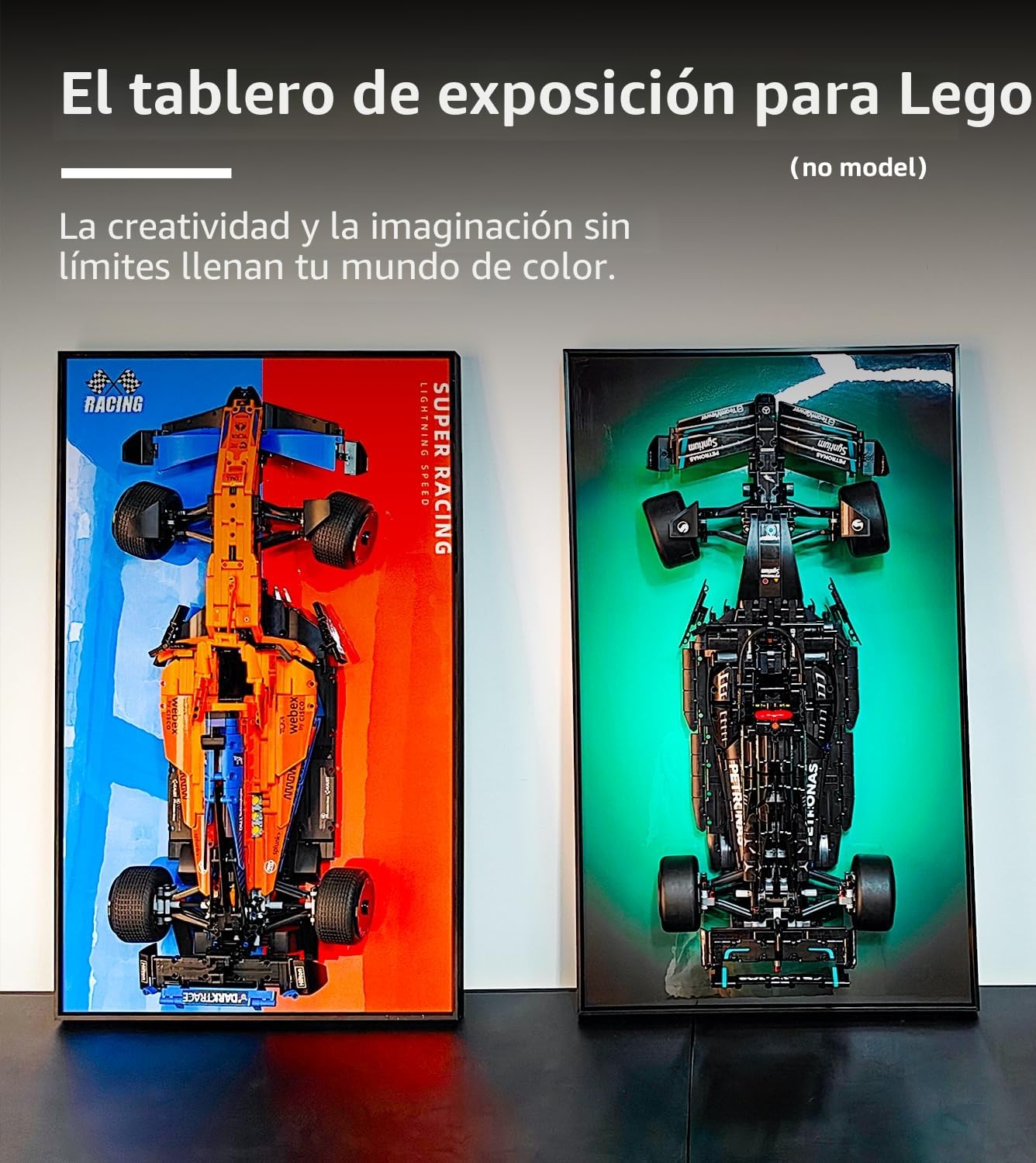icuanuty Panel de pared para Lego Technic Mercedes AMG F1 W14 E 42171 Performance Car, pinturas decorativas para adultos, placa de pared para coche para Lego, regalos para Lego Mercedes F1, 75 x 45 cm