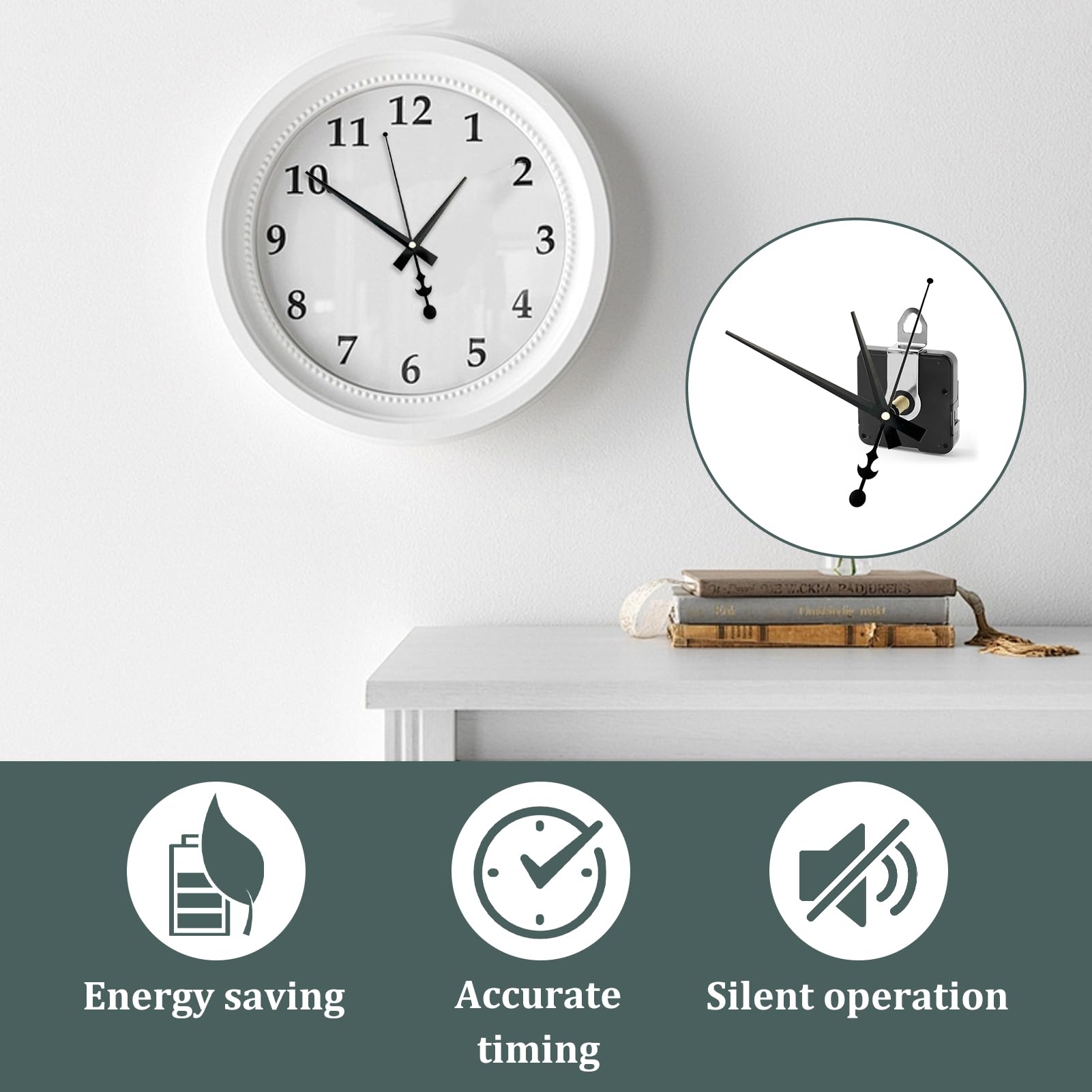 Lautloses Uhrwerk Für Wanduhren - Geräuschloser Quarz Mechanismus DIY Bastelset