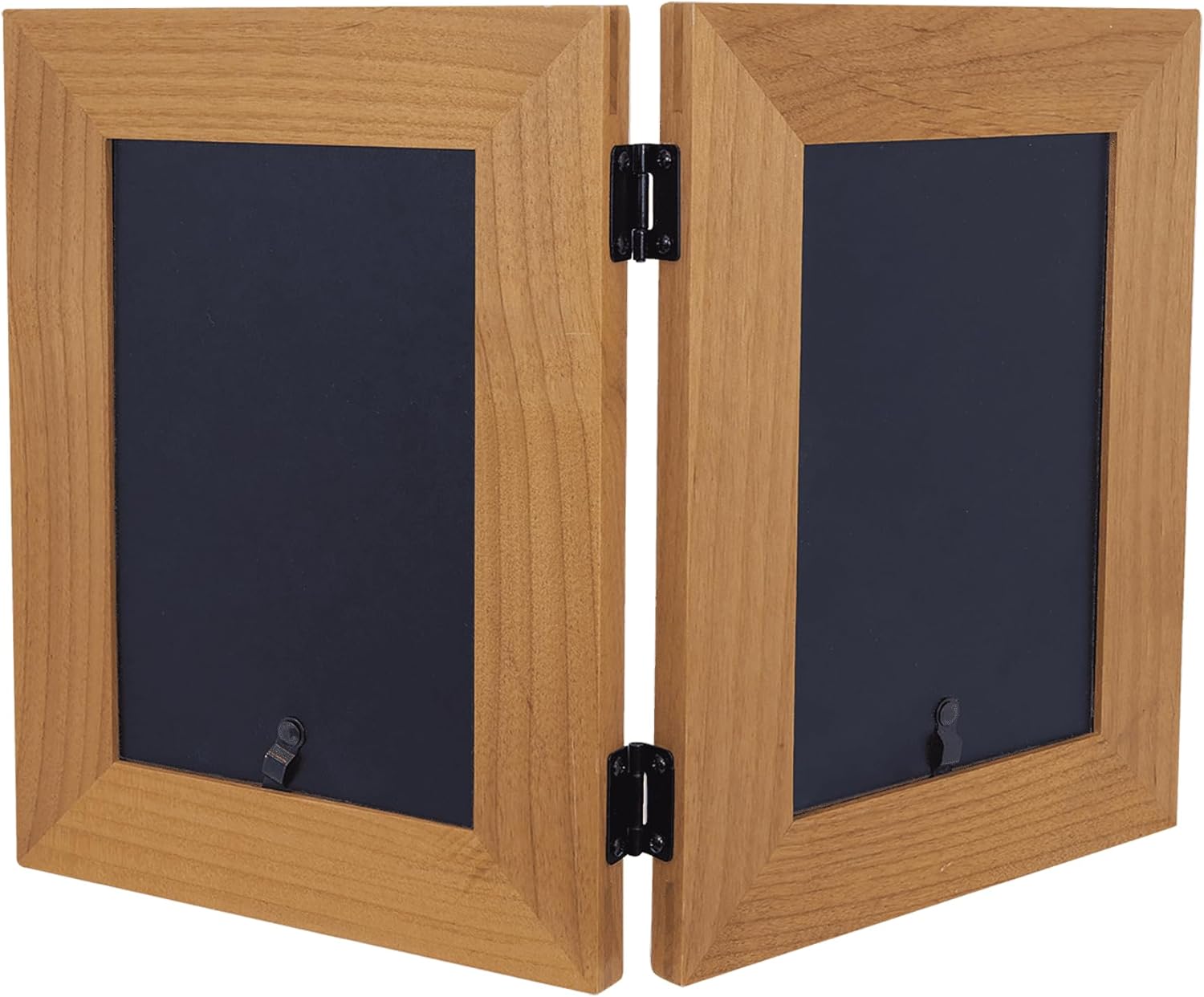 Personalized Add Your Custom Text Hanging/Tabletop Wall Laser Engraved Natural Alder Wood Dual Picture 4x6 Portrait Photo Wooden Frame Customizable