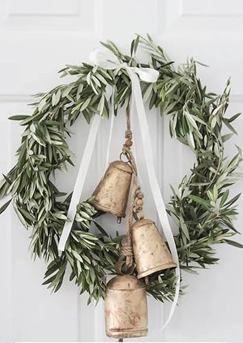 Miniatura 3 de Campanas de vaca enormes vintage hechas a mano rústicas de la suerte de Navidad campanas redondas juego de 3