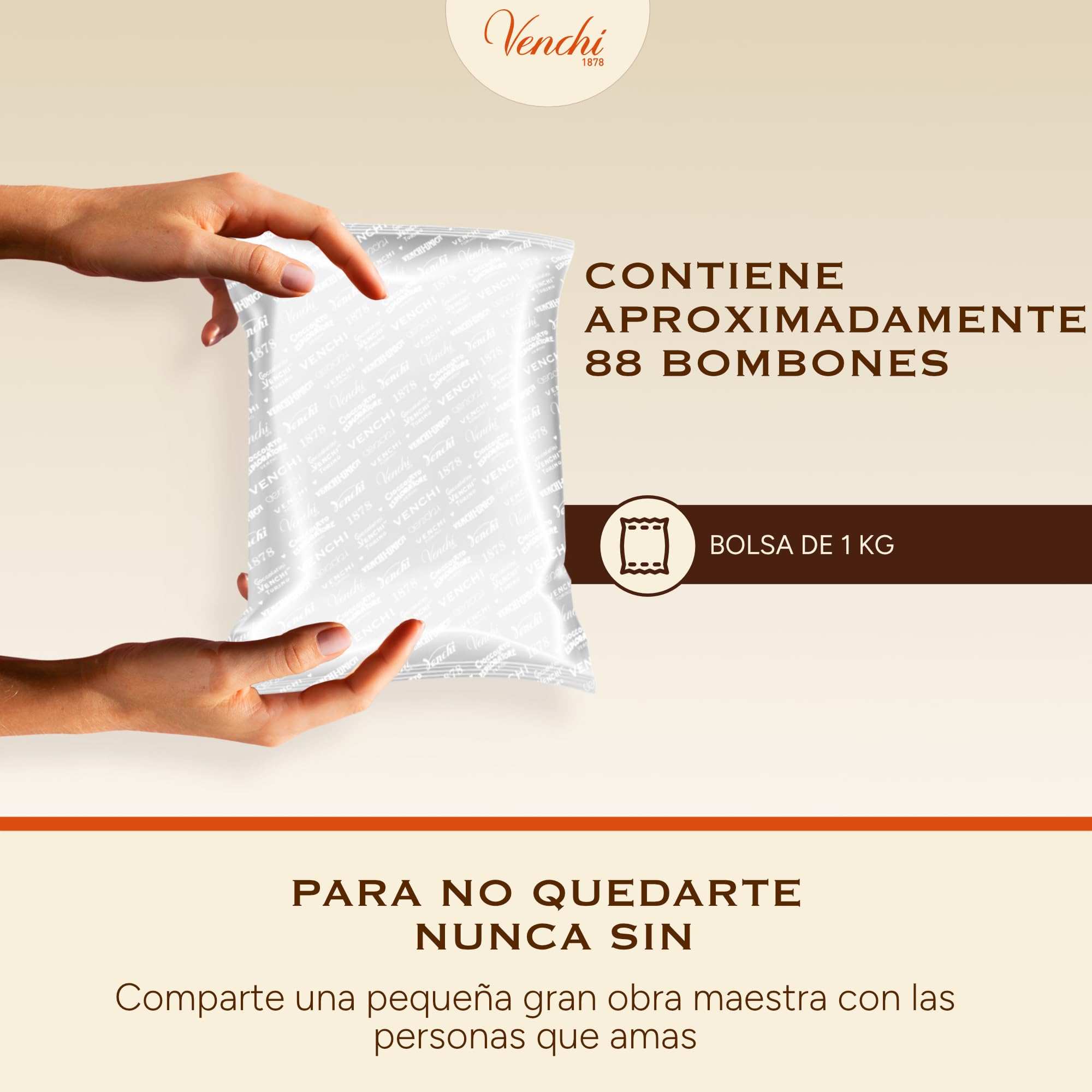 Venchi - Cremino Gold Caramel - Bombón de Tres Capas de Caramelo, 1 kg - Sin Gluten