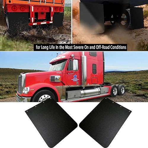 Miniatura 3 de Par de solapas universales para barro de alta resistencia de 24 x 30 pulgadas de polímero para semirremolques, tractores, remolques, Freightliner