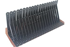 12 Pack Black Heavy-Duty Metal Shelf Support Brackets