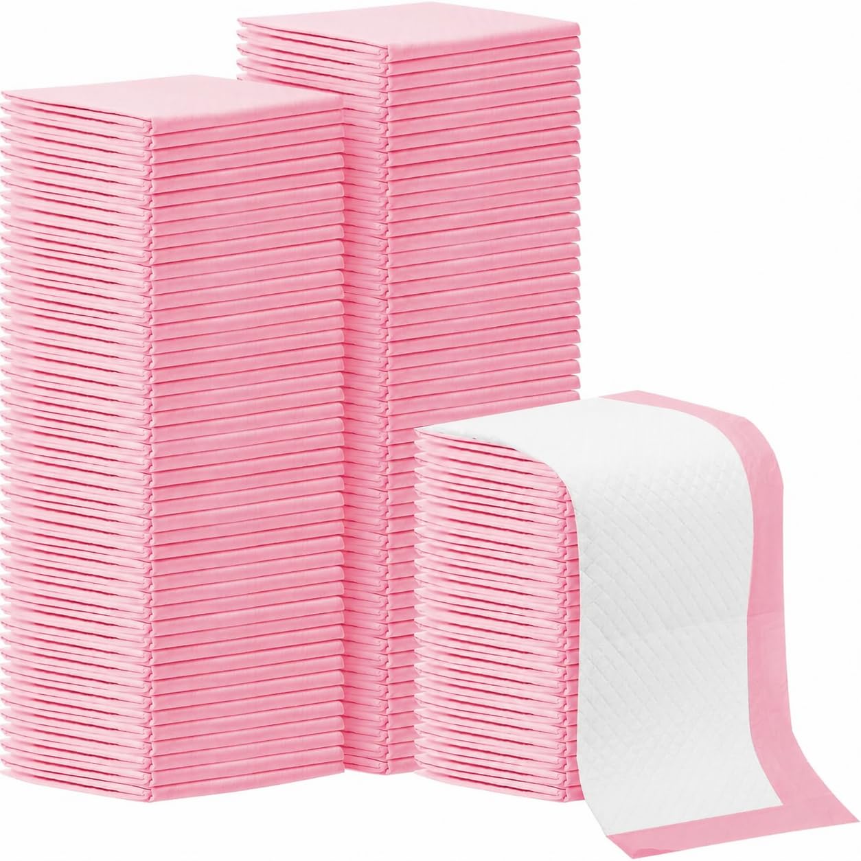 100 Pack Disposable Changing Pads,13X18 inch Baby Disposable Underpads,High Absorbent Diaper Changing Pads,Waterproof Disposable Pads,Leak Proof Breathable Underpads for Adult Baby Pets (Pink)