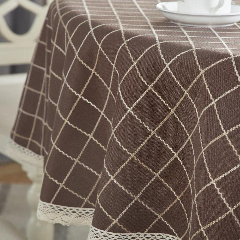 Mantel de Mesa Rectangular de Tela Manteles Resistente Al Desgaste de Lino de Algodón Lavables Antimanchas para Decoración de La Mesa de Comedor Circulo Morado de 120cm de Diametro