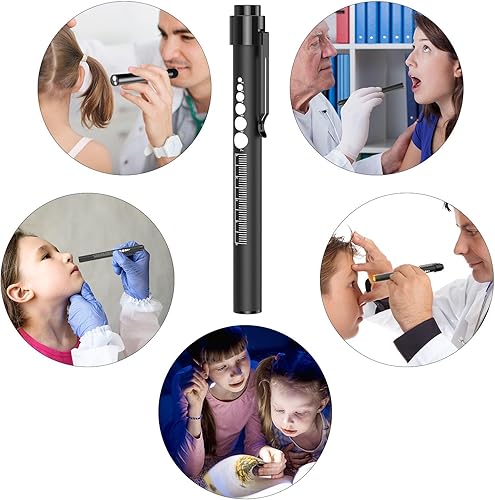 Miniatura 8 de COSOOS 2 luces recargables con medidor de pupila y regla, mini lámparas LED para enfermeras y médicos, luz cálidablanca con clip, linterna