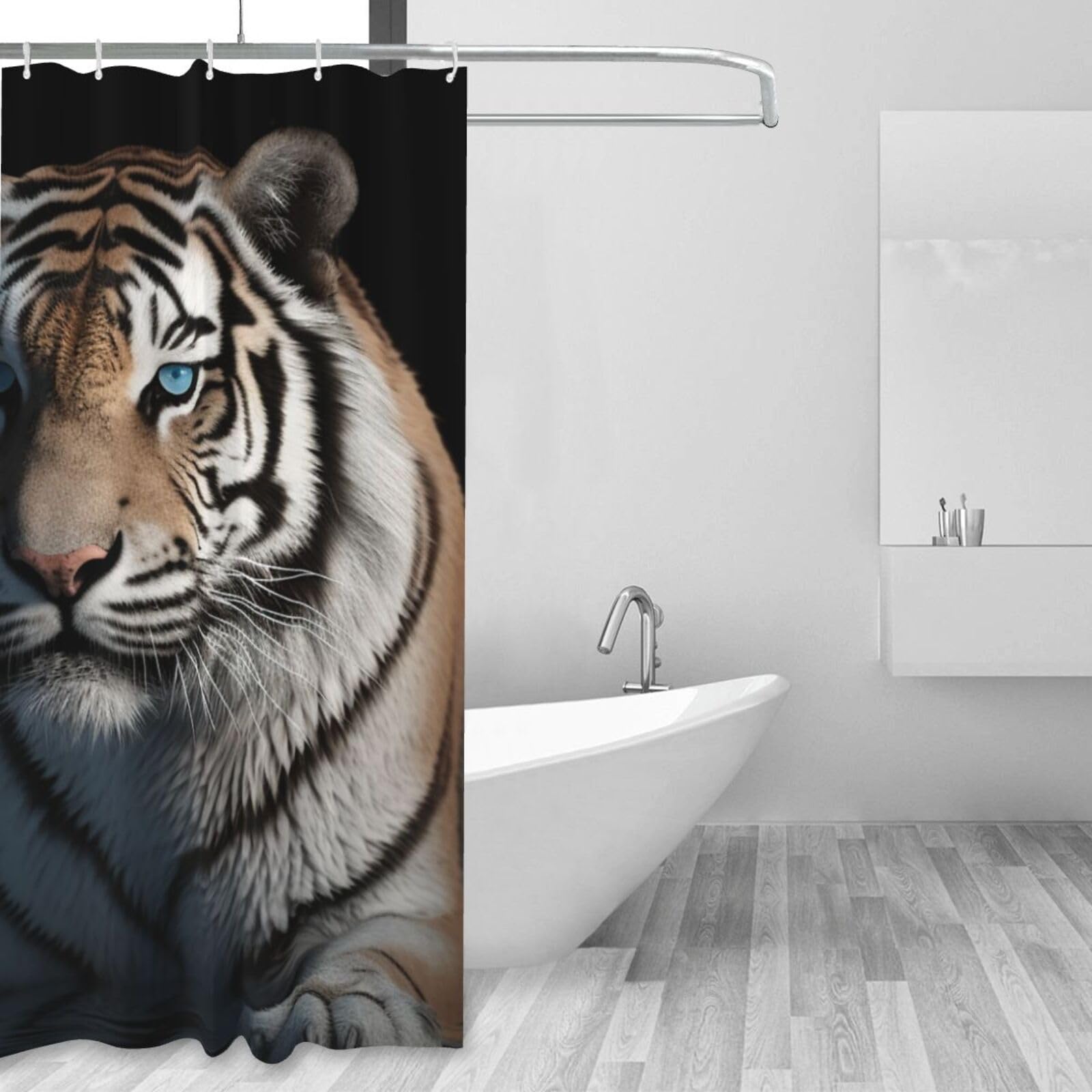WSOIHFEC Shower Curtain Waterproof Fabric Shower Curtain Set Shower Curtain for Bathroom with 12 Hooks Animal Tiger Bathroom Curtain Bathroom Decor Shower Liner for Bathtub Bath 60x72In