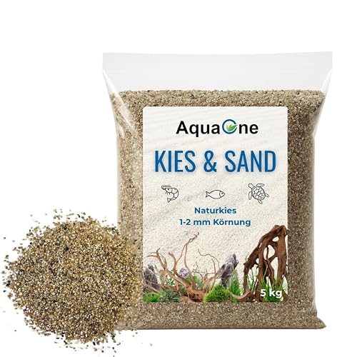 AquaOne Grava para acuario, 5 kg, fondo de suelo claro, negro, multicolor, fino, medio, grueso