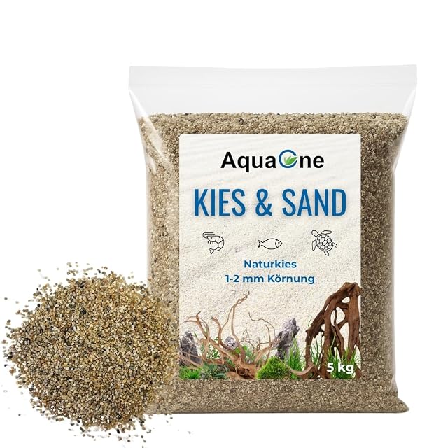 AquaOne Grava para acuario, 5 kg, fondo de suelo claro, negro, multicolor, fino, medio, grueso