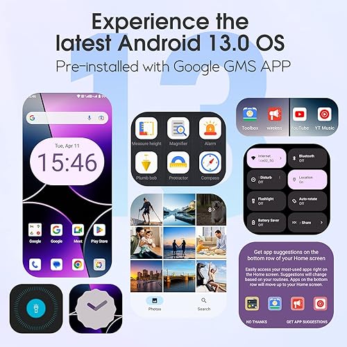 Miniatura 5 de Ulefone Note 16 Pro (12 GB+128 GB) Teléfonos desbloqueados, teléfono celular Android 13, cámara principal de 50 MP, pantalla de gota de agua HD+ de