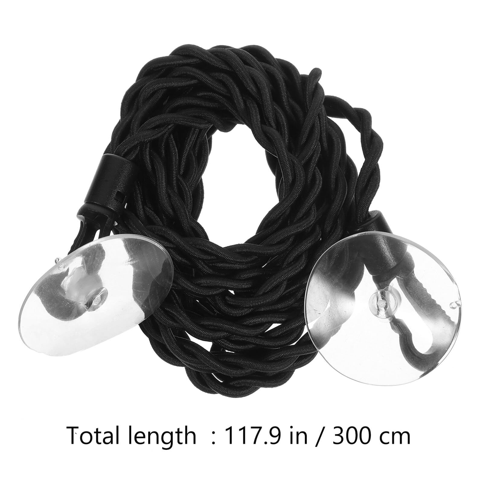 Zerodeko Clothes Line Clothes Drying Rope Portable Elastic Travel Clothesline with Suction Cups Hooks Camping Clothesline Retractable Laundry Drying Line Black 300cm