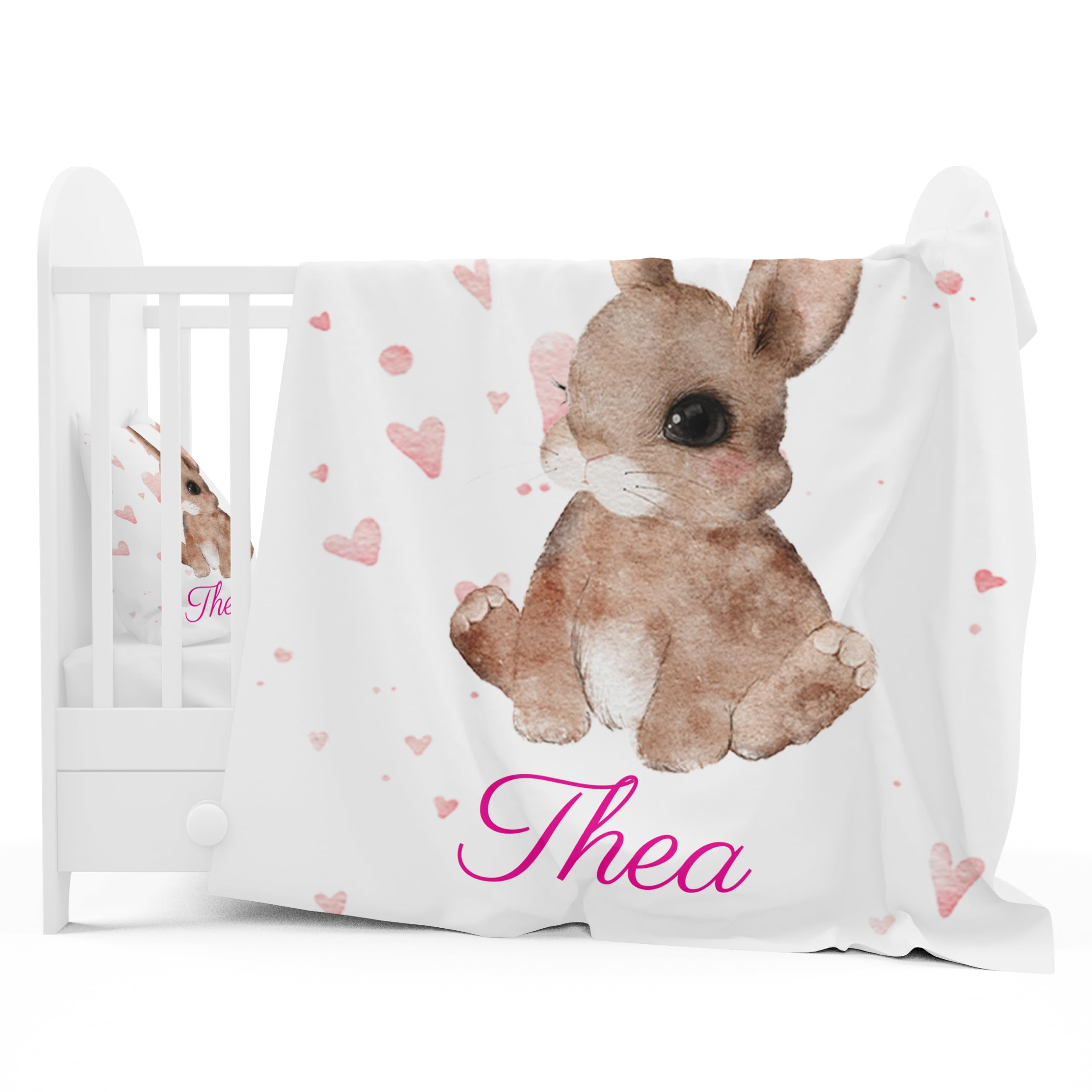 Parure De Lit Personnalisable Pictogogo Avec Nom | Motif Girafe | 100x135cm | Coton Doux | Cadeau Bébé