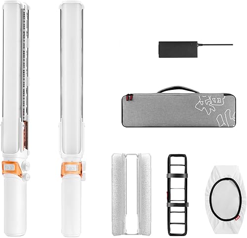 ZHIYUN V60 - Combo de varitas de luz de video, portátil de 60 W LED regulable, iluminación de fotografía de mano para estudio fotográfico,
