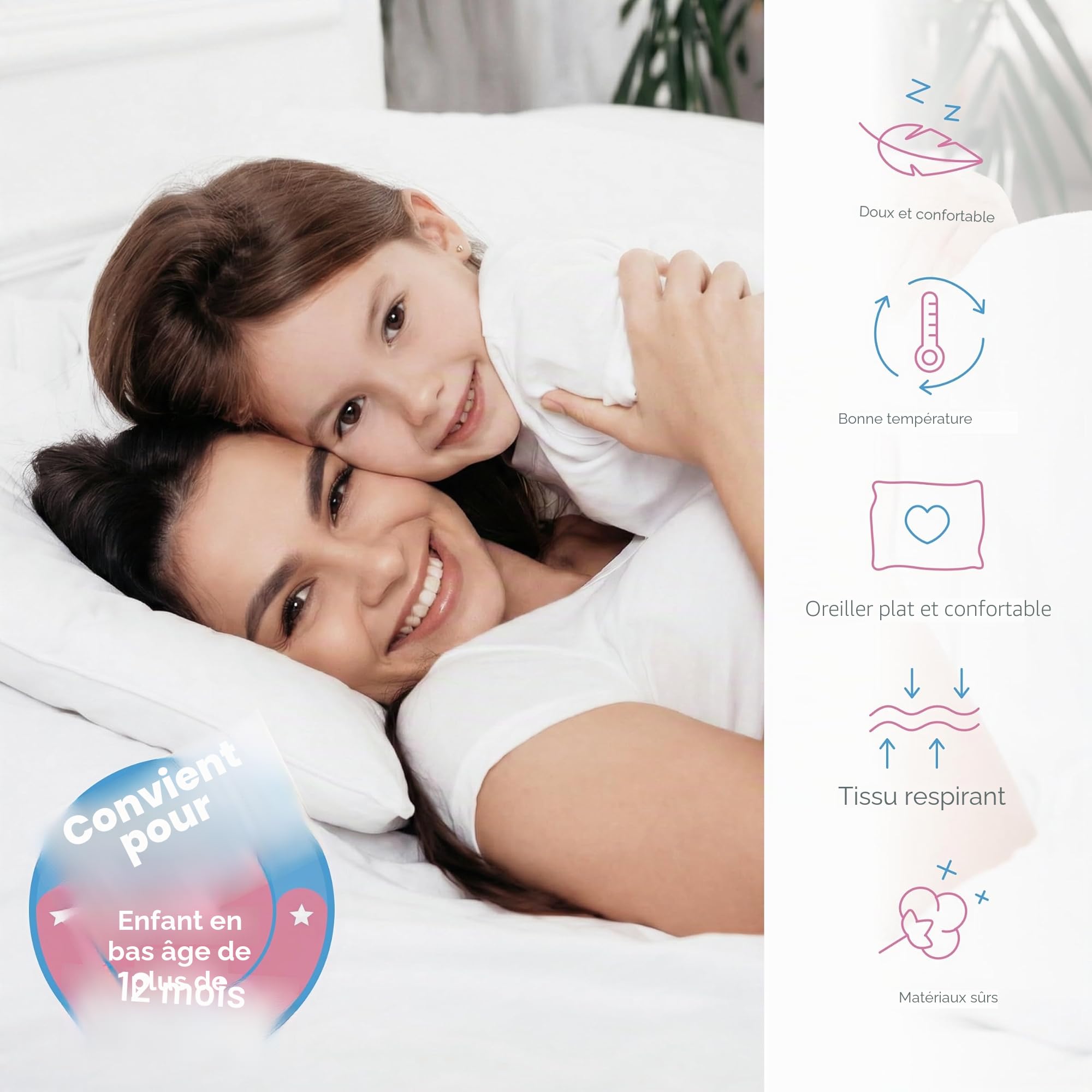 Baby Comfort Parure de lit Couette et Oreiller 150x120 cm pour lit Junior Enfant (12 Mois+)