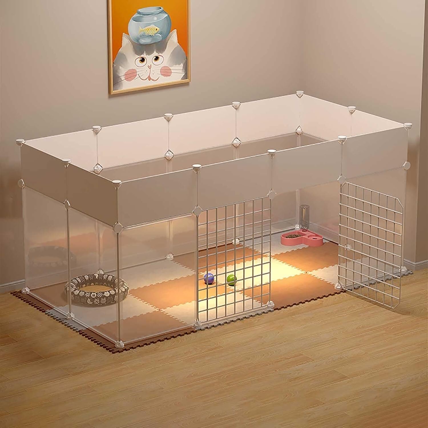 Ventilazione Gabbia for Gatti: Piccola, in Metallo, smontabile e Facile da Pulire(147x75x65cm(A))