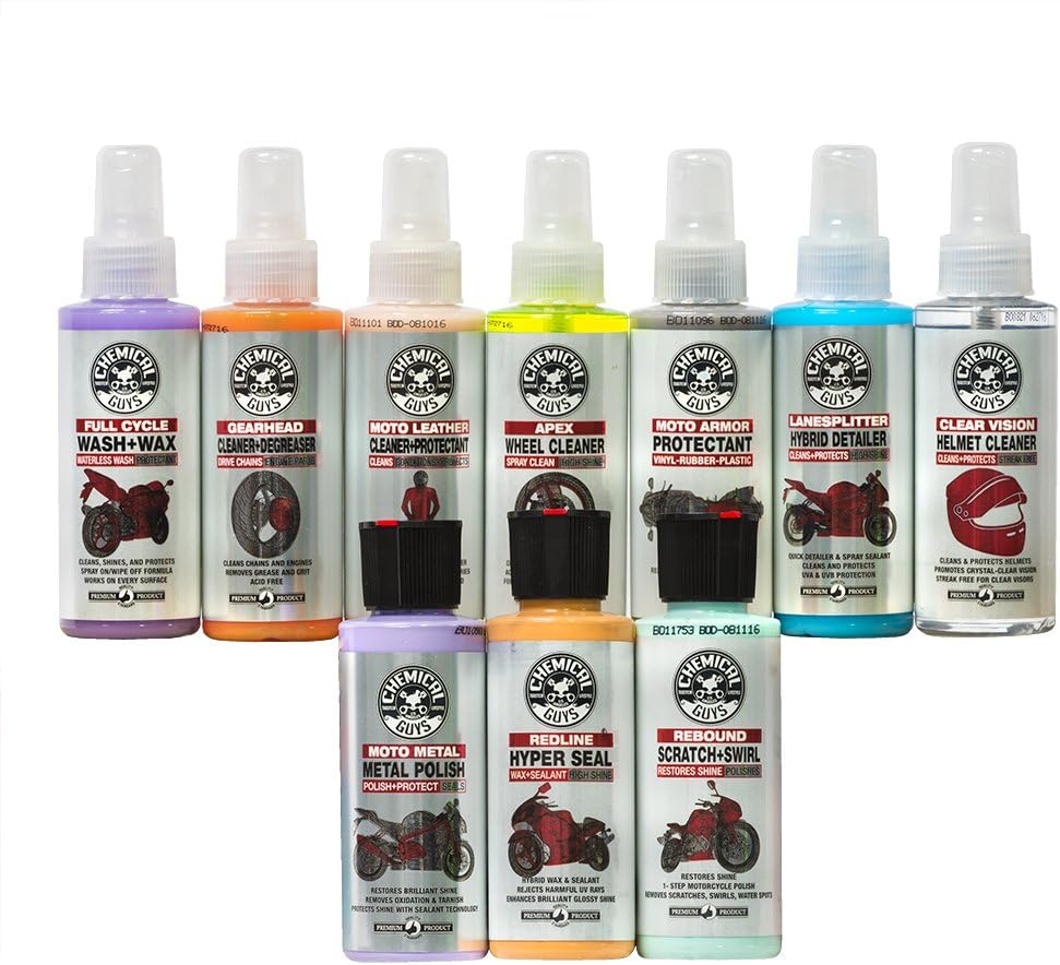 Chemical Guys HOL137 Complete Motorcycle Detailing Kit, 4 fl. oz (10 Items)