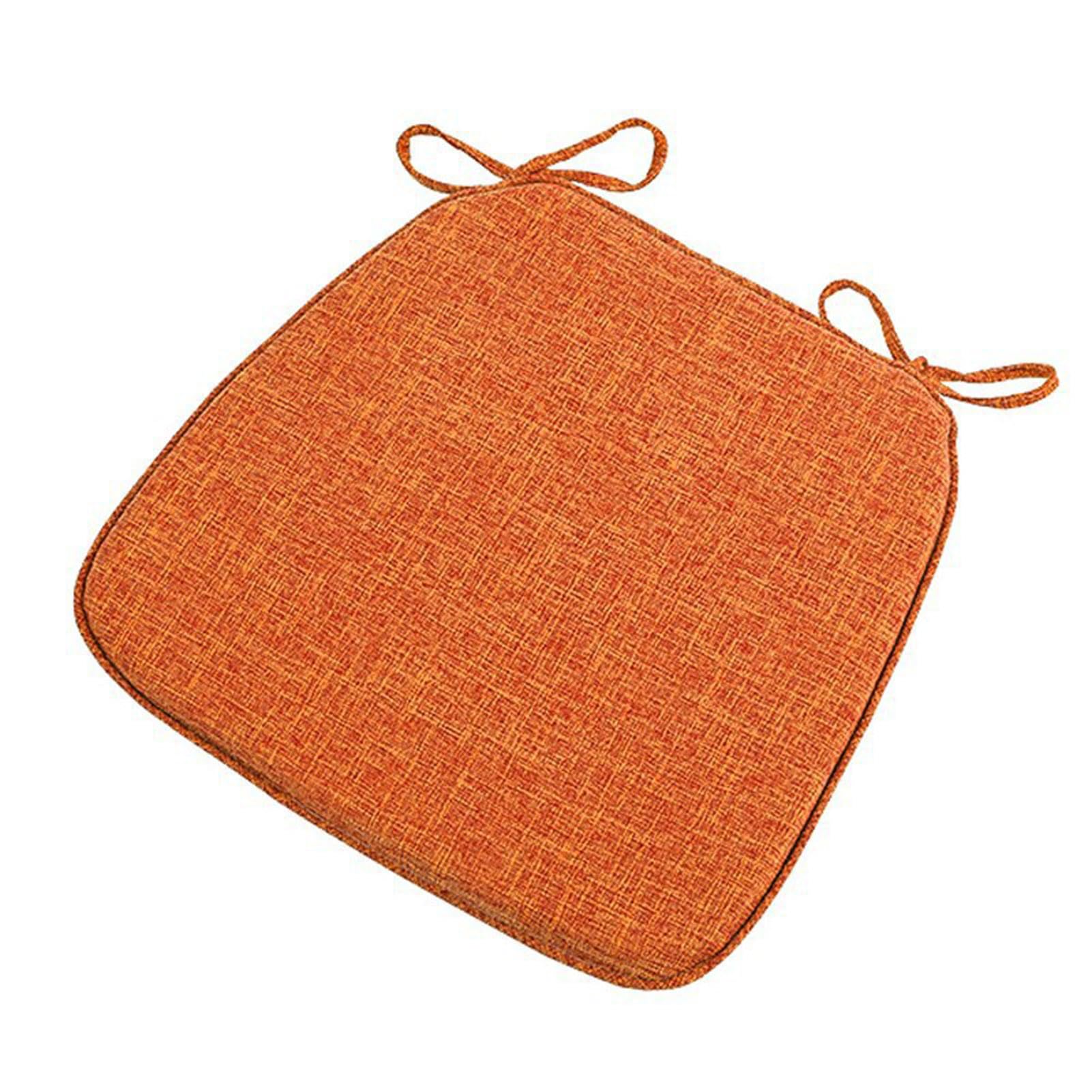 Tapis de chaise de cuisine lavable amovible orange avec fermeture éclair et attaches | 6pcs
