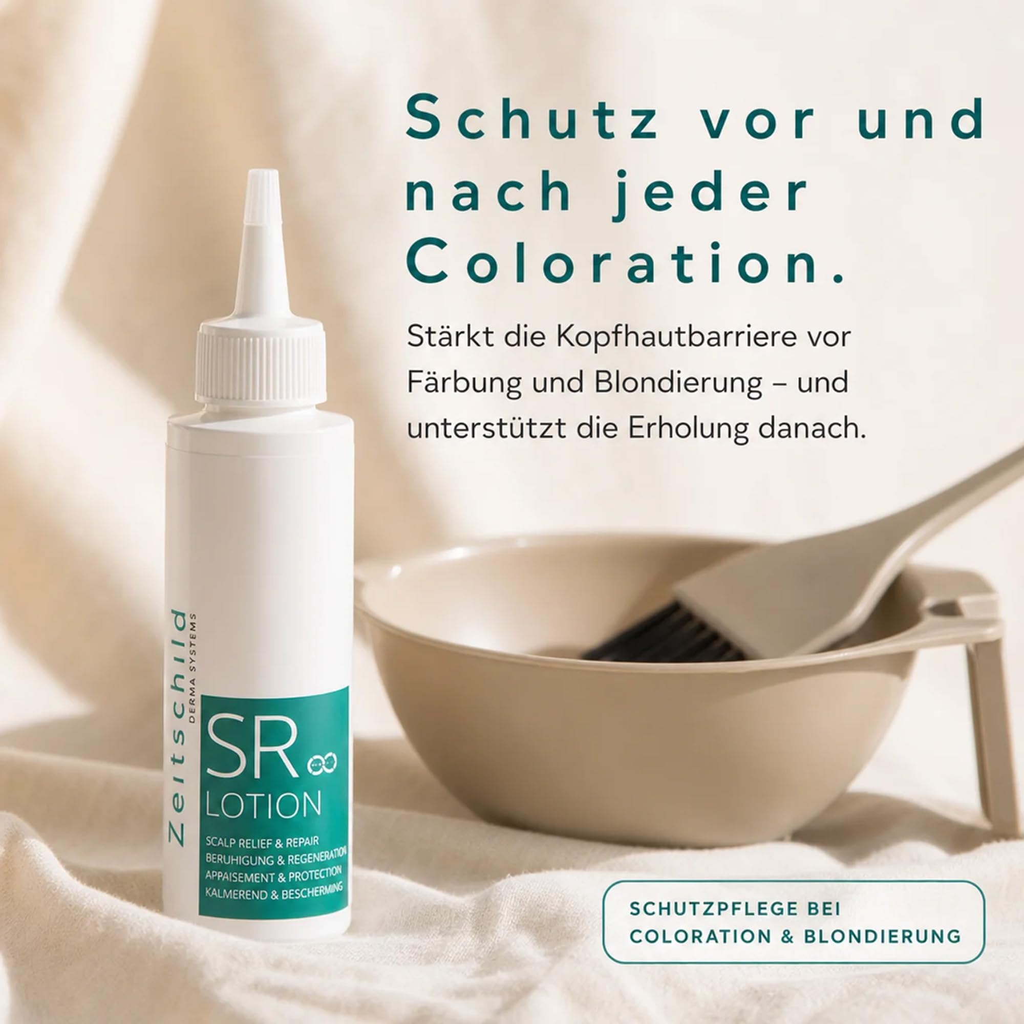 SR Lotion Kopfhautpflege 90 ml - Beruhigende Lotion gegen Juckreiz, Schuppen & gereizte Kopfhaut I mit Niacinamid & OLT-Technologie I parfumfrei, leicht, Made in Germany