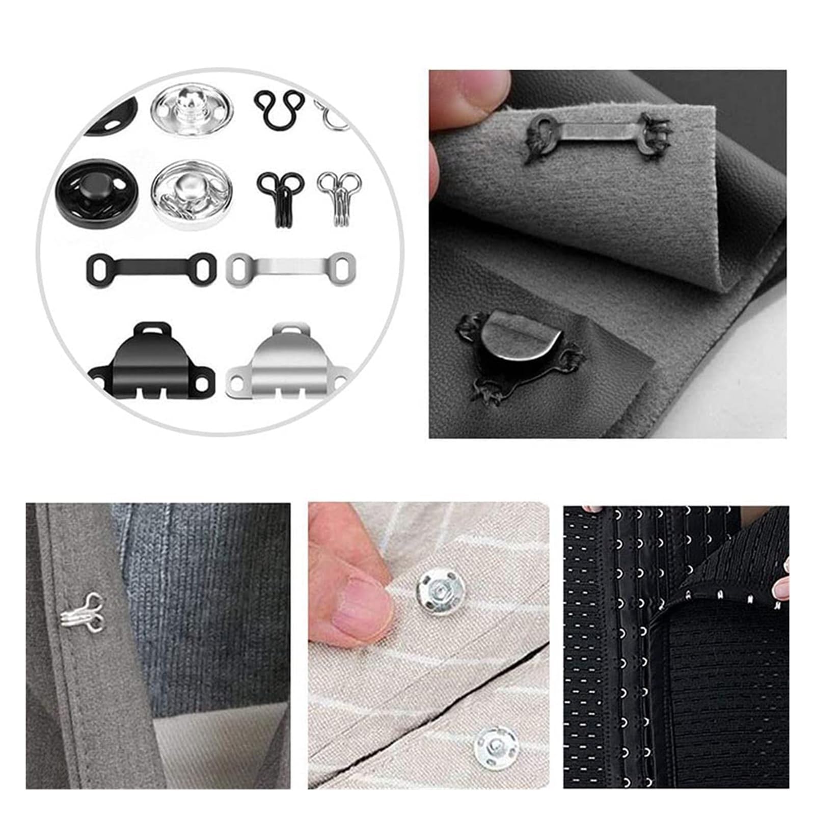 100 Uds. Broches de costura, herramientas de fijación de ropa con botones de presión de Metal, sujetadores, tachuelas de presión for falda, vestido, sujetador, costura DIY