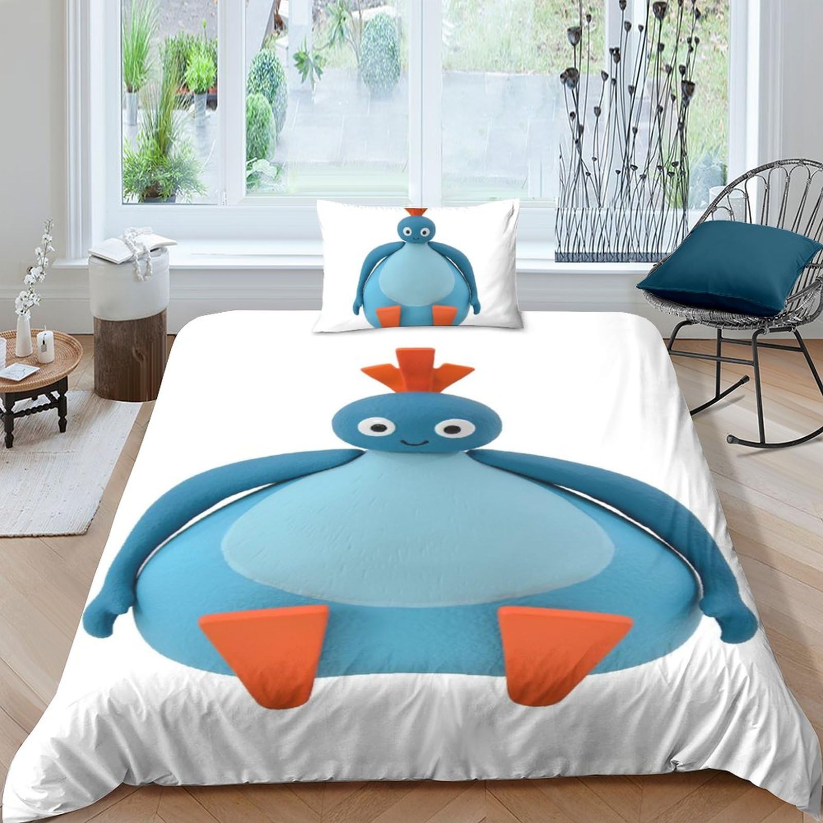 LENTLY Twirlywoos 3D for Childrens And Adults Printed Duvet Cover Set with Pillow Cases Quilt Bedding Set 2 Piece Set Quilt Cover Single（135x200cm）