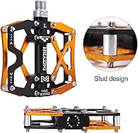 Vista 7 de Mzyrh - Pedales de bicicleta de montaña, ultra fuertes, coloridos, mecanizados CNC, de 9/16 pulgadas, ciclismo sellado con 3 rodamientos