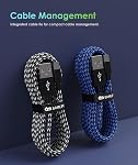 PS4 Controller Charging Cable 2 Pack, 10FT Micro USB Cable for PS4, PS4 Slim, PS4 Pro DualShock 4 Controller, Nylon Braided Charger Cord, Compatible with Micro USB Devices, Black Blue