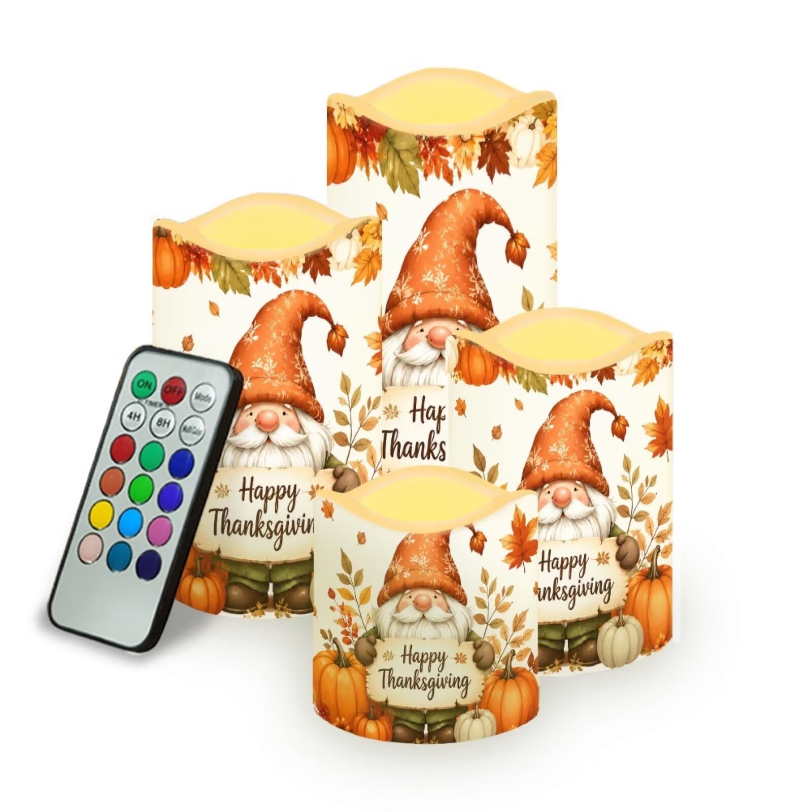 Cardinal Christmas Electric Flameless Candles Set of 4 | Xmas Poinsettia Flameless Candle Set with Timer, Battery Operated, Fake Candles for Living Room, Table Centerpieces