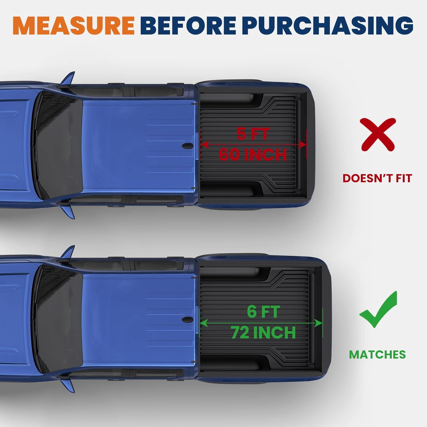 KUIPERAUTO 6FT Low-Profile Hard Truck Bed Quad-Fold Tonneau Cover Compatible for 2015-2025 2026 Chevrolet Colorado GMC Canyon Fleetside - Hard 4 Fold Bed Cover 6FT Short Bed (72 inch)