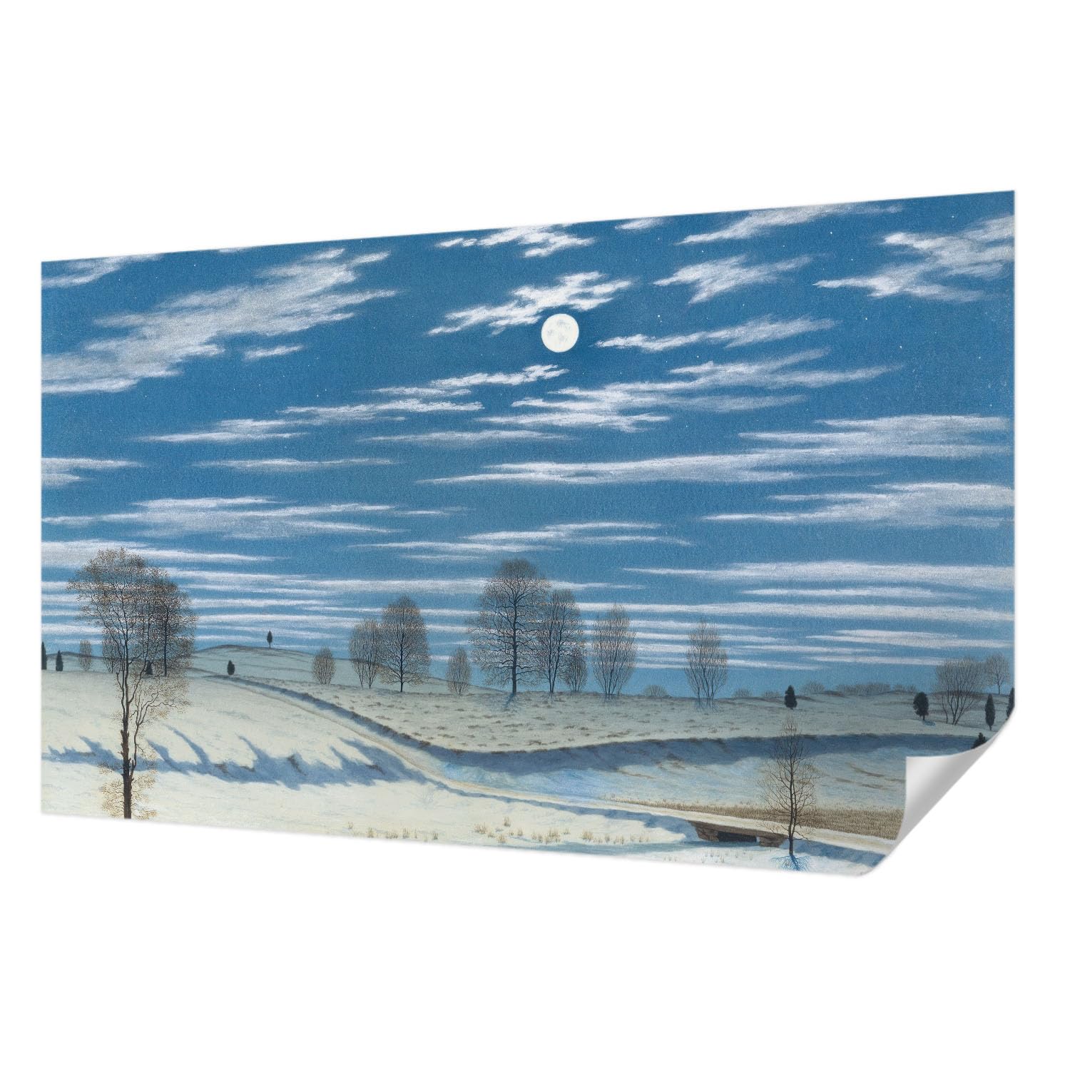 Décor mural adhésif paysage d'hiver panoramique 416x254 cm pour chambre et décoration salon