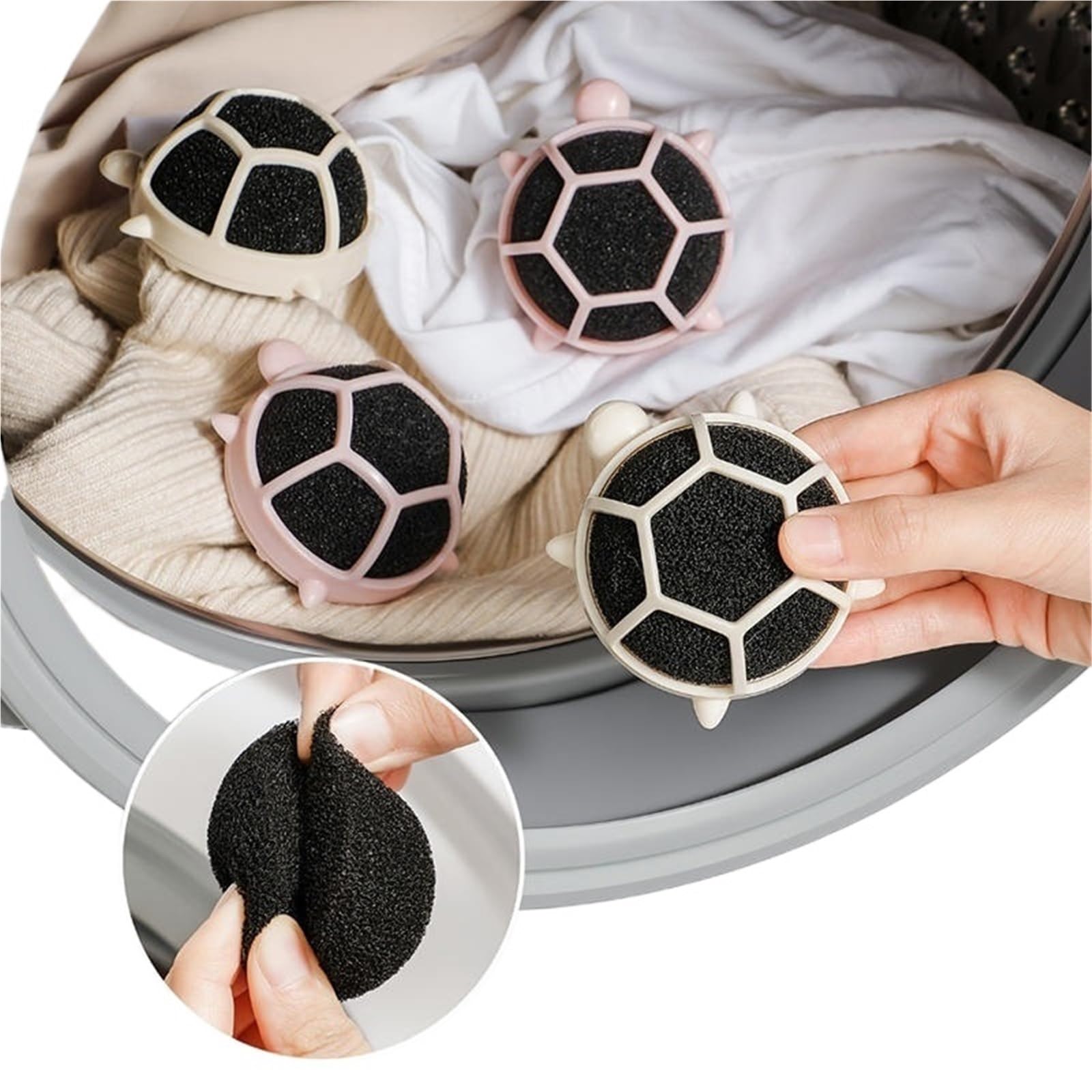 Waschkugel 6 Stück Haarfänger-Filterball in Schildkrötenform | Wiederverwendbare Wäsche-Flusenfalle-Waschmaschine for die Wäschereinigung
