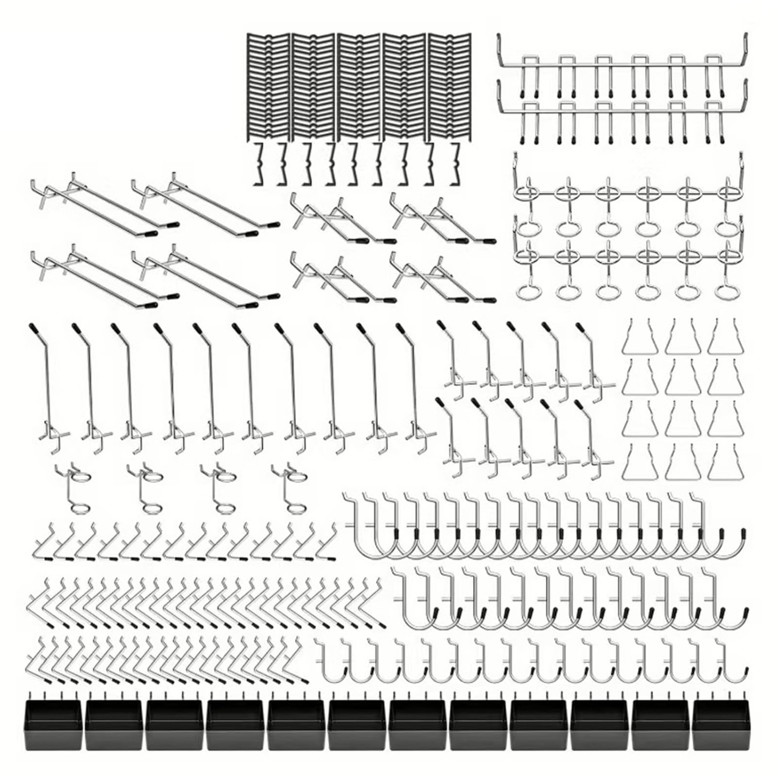 Lot de 300 crochets en métal robustes pour rangement d'outils de garage