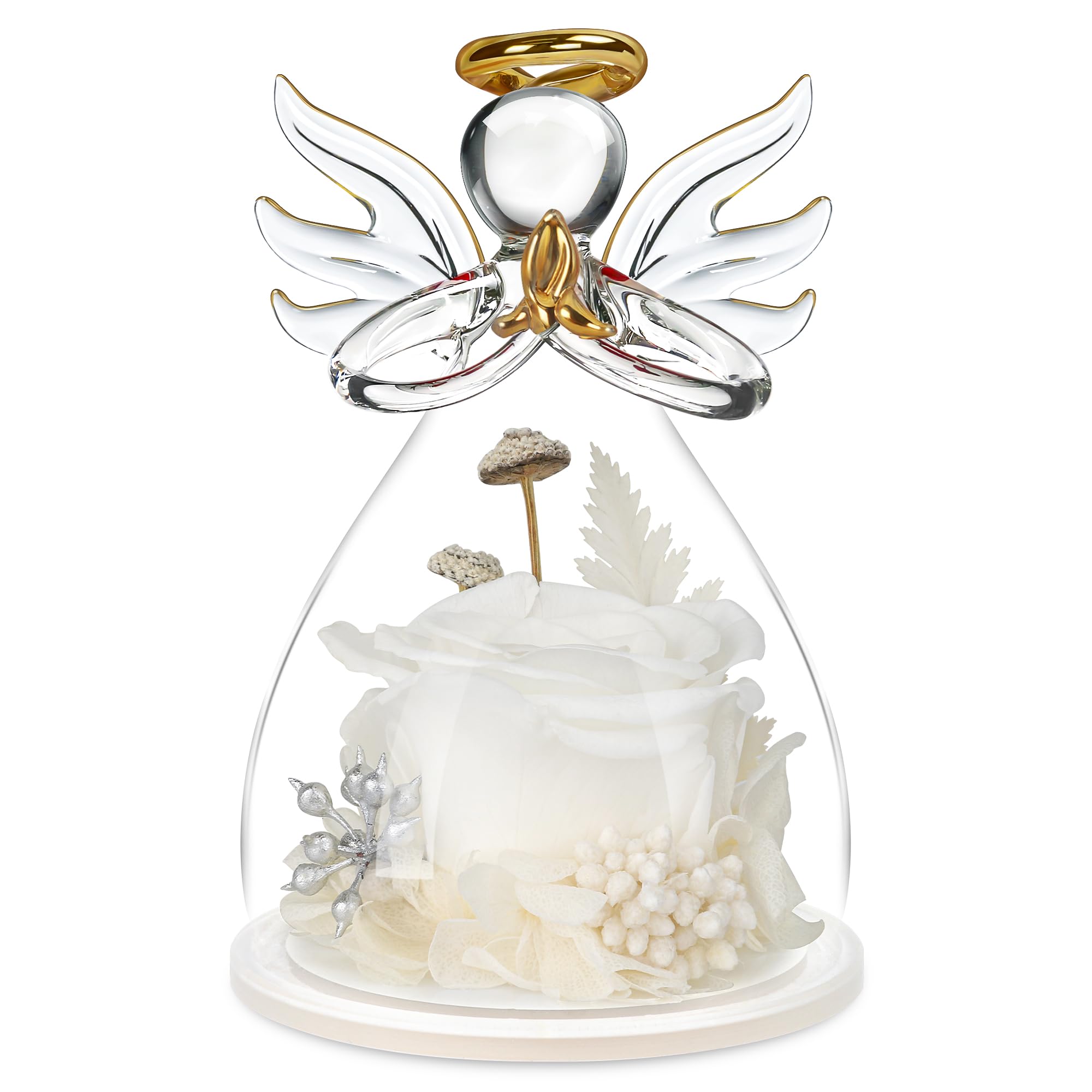 encavy Mothers Day Mom Gifts Angel Figurines with Rose