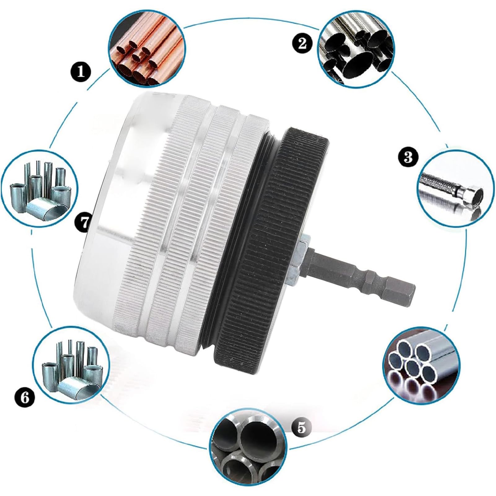 Escariador de Tuberí Interior Exterior para Profesionales de Fontanerí Que Instalan Tuberías Cobre Pvc Aluminio Base Sujeción Eléctrica para Agarre Seguro Desbarbado