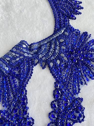 Vista 34 de Apliques hechos a mano de cristal sobre encaje, cuentas de diamantes de imitación para coser, parches de lentejuelas, accesorios de decoración