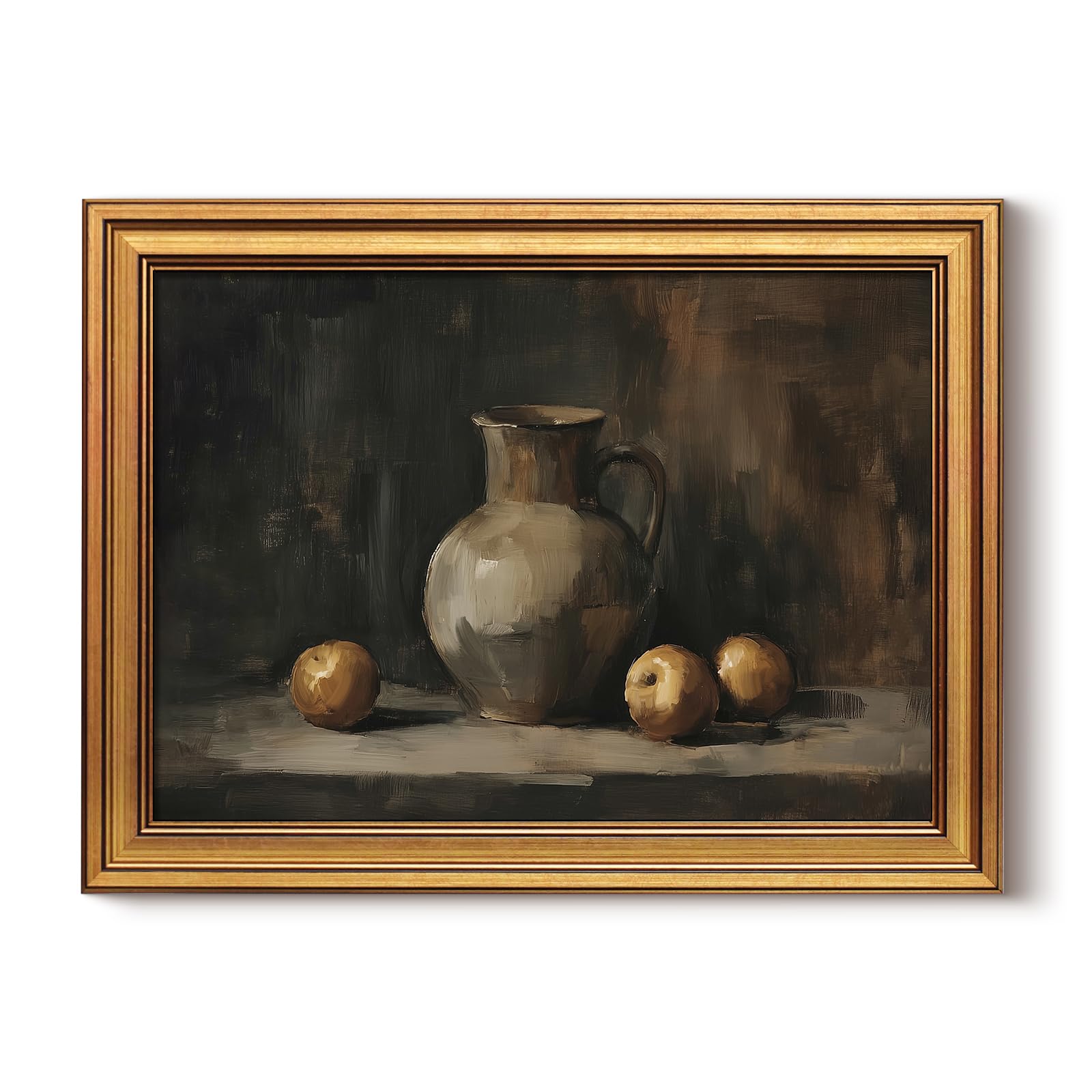 HUARCEY Gold Framed Vintage Wall Art for Living Room, Fruits Painting Prints Shelf Decor for Kitchen, Aesthetic Bedroom Wall Art, Best Gifts for Friends or Family - Ceramic and Fruit 16L x 12W — image 1