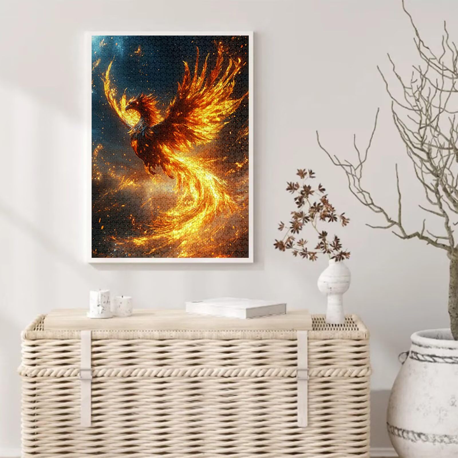 Feniks Puzzle 1500 sztuk Dorosłych, Puzzle Wzór Ptaka, Układanka Dorosłych, 5D DIY Rzemiosło Rodzina Zajęcia z Opakowaniem Na Prezent, Dekoracja ścienna do domu, Prezent Kobieta, 87 x 57 cm, Model784