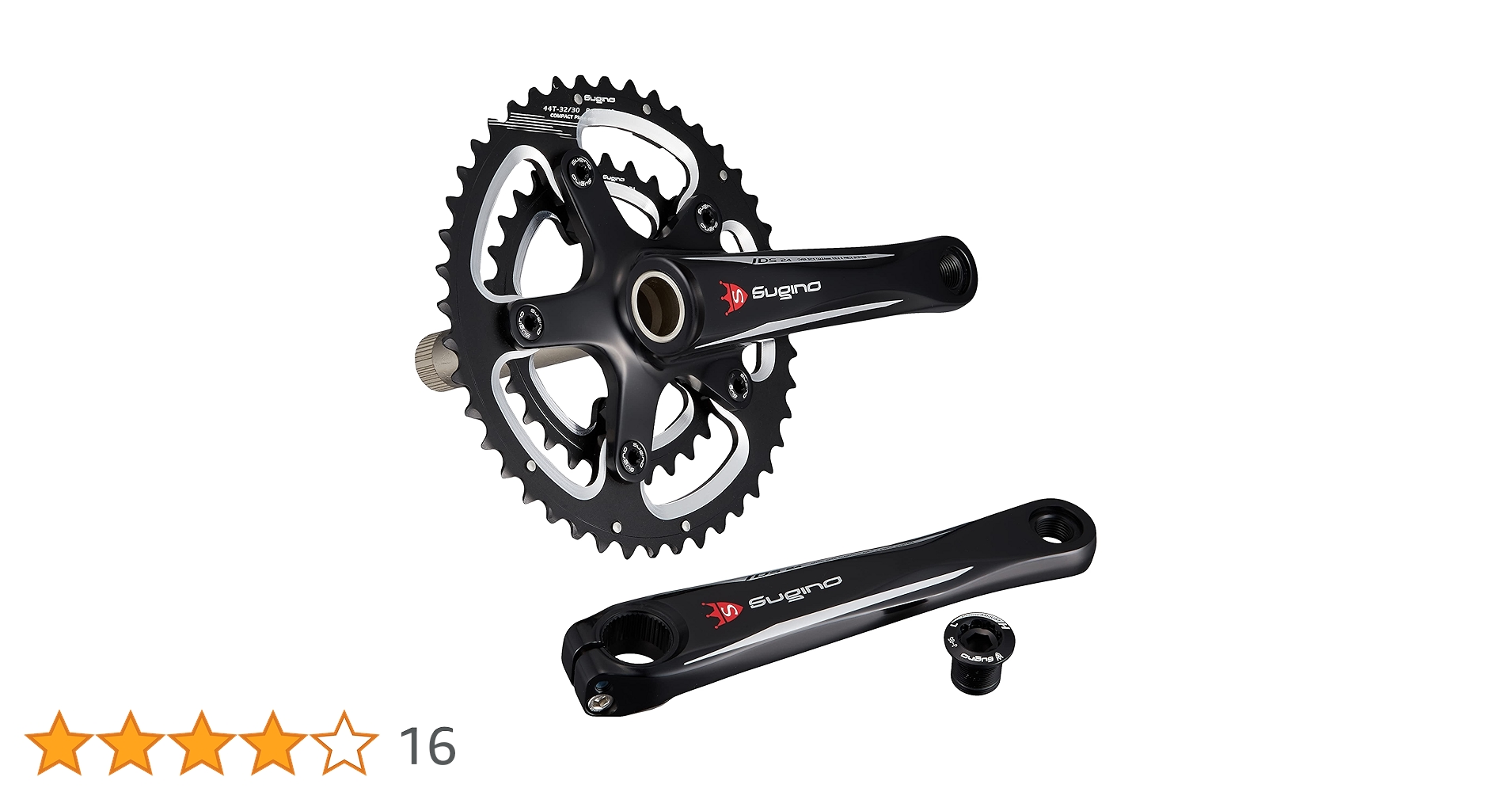 スギノ シマノ 自転車用部品 ダブルクランクセット 自転車 50T スギノ ZEN144-DD75-2 170mm シルバー 44T-50T クランクセット