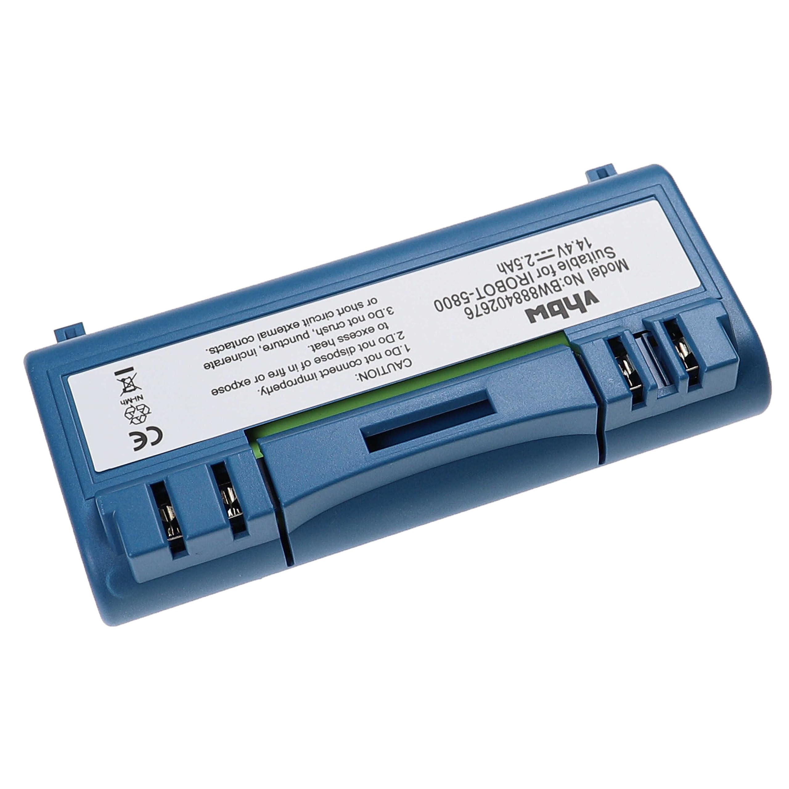 vhbw Zapasowa bateria kompatybilna z iRobot Scooba 340, 350, 380, 385, 390, 5800, 330, 5806, 34001, 5832 Home Cleaner Blue (2500 mAh, 14,4 V, NiMH)