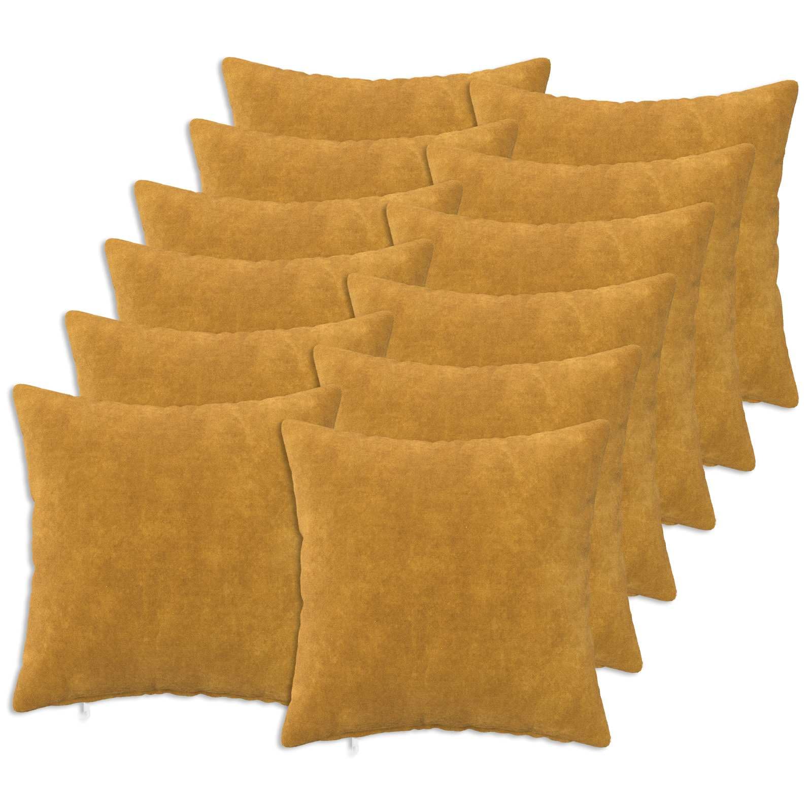 vidaXL Coussin avec Oreiller HEERLEN 12 pc Jaune Fleece en Microfibre