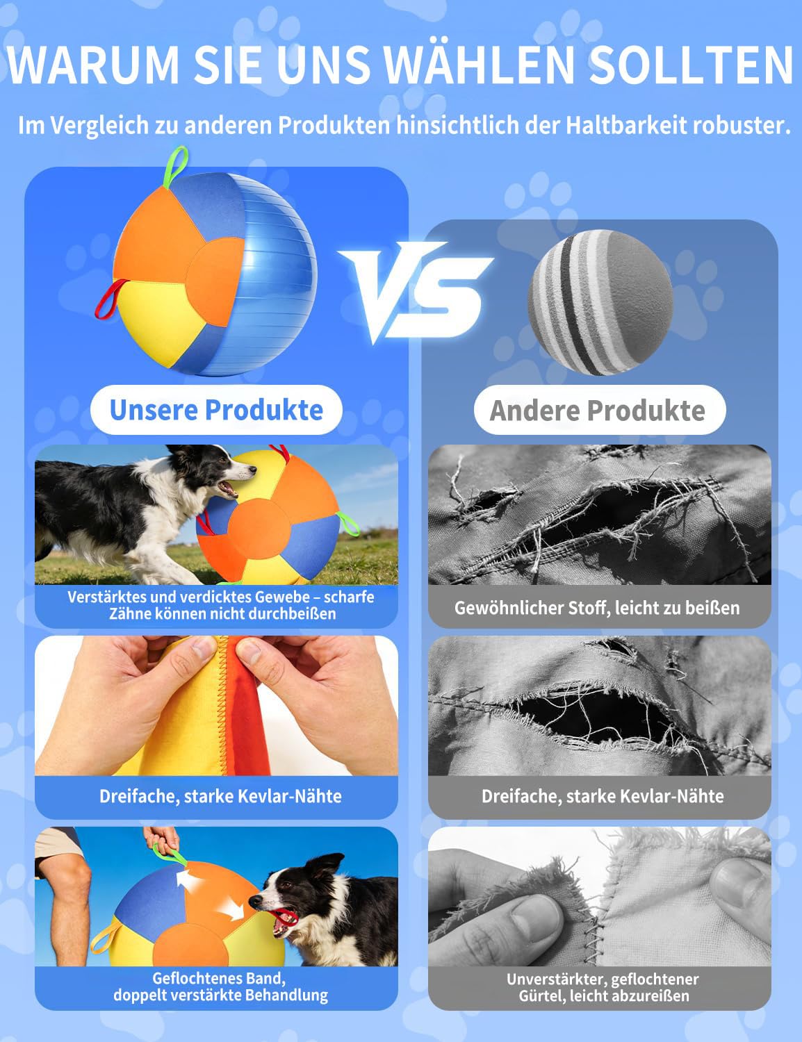 Herding Ball für Hunde, interaktiver Hundespielzeugball, langlebiger Jolly Ball für Hunde, Training, Kauspielzeug, Haustierbedarf, bissfestes Design, für Pferde und Schafe, Hundeball (55cm-A)
