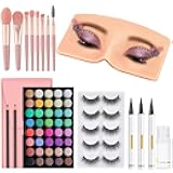 3D Reusable Makeup Mannequin - Practice Face Board with Eyeshadow Palette for Makeup Artists & Beginners