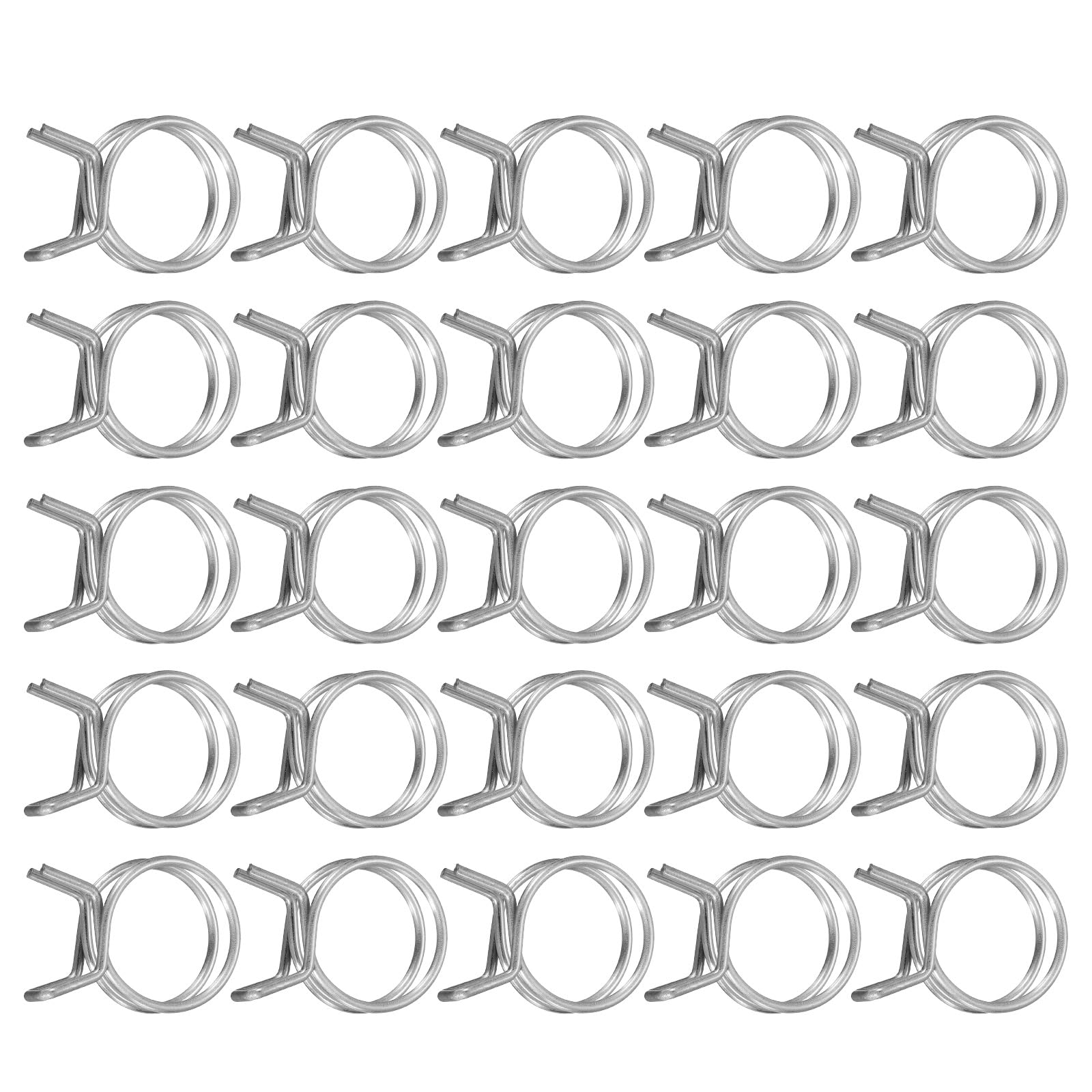 Collier de serrage à ressort double fil 24mm uxcell en acier inoxydable x25