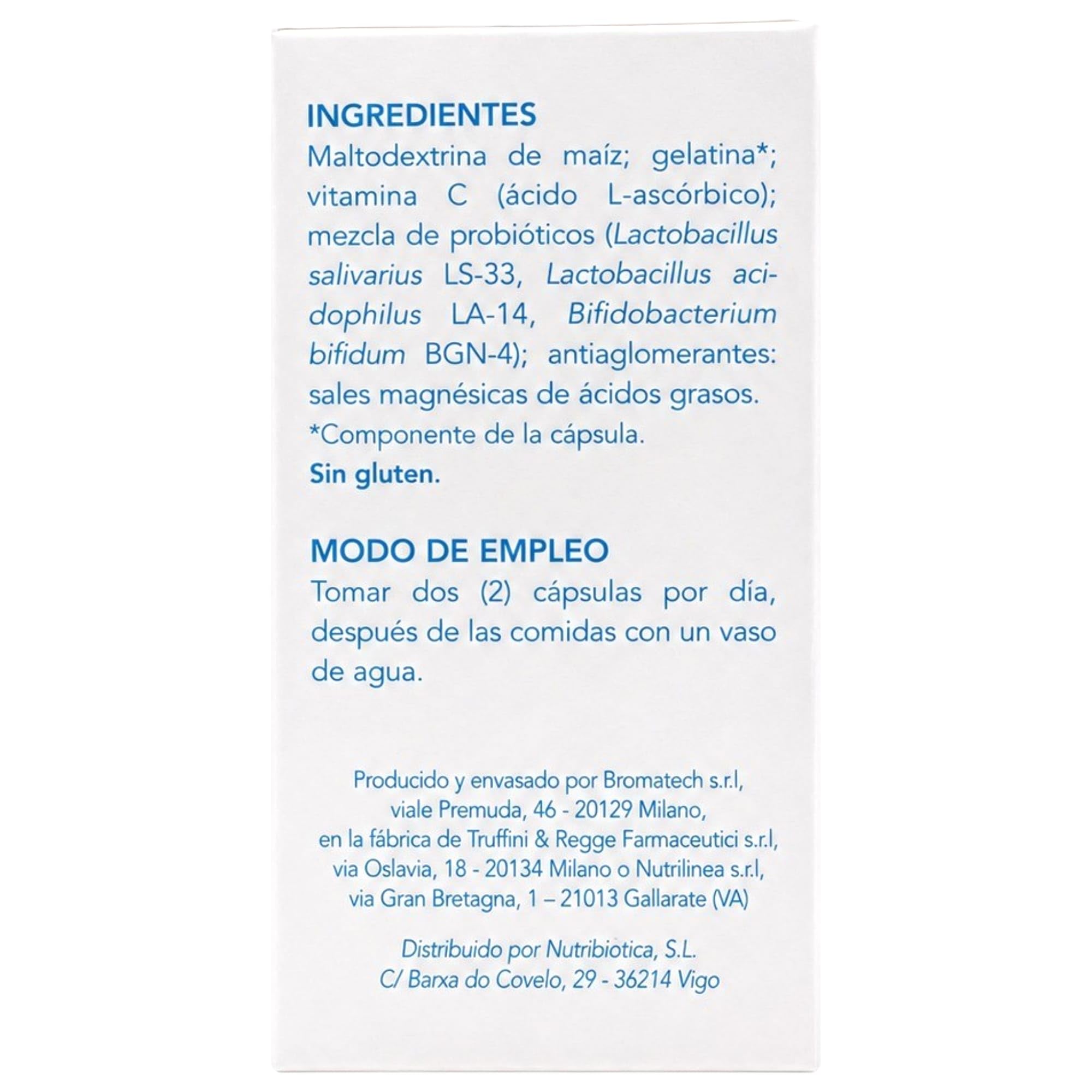 Bromatech Acronelle - Pack Ahorro 2 x 30 Cápsulas - Alivio de Gases, Hinchazón y Tránsito Irregular - Con Lactobacillus Salivarius y Vitamina C - Calma Espasmos, Gases y Dolor Abdominal